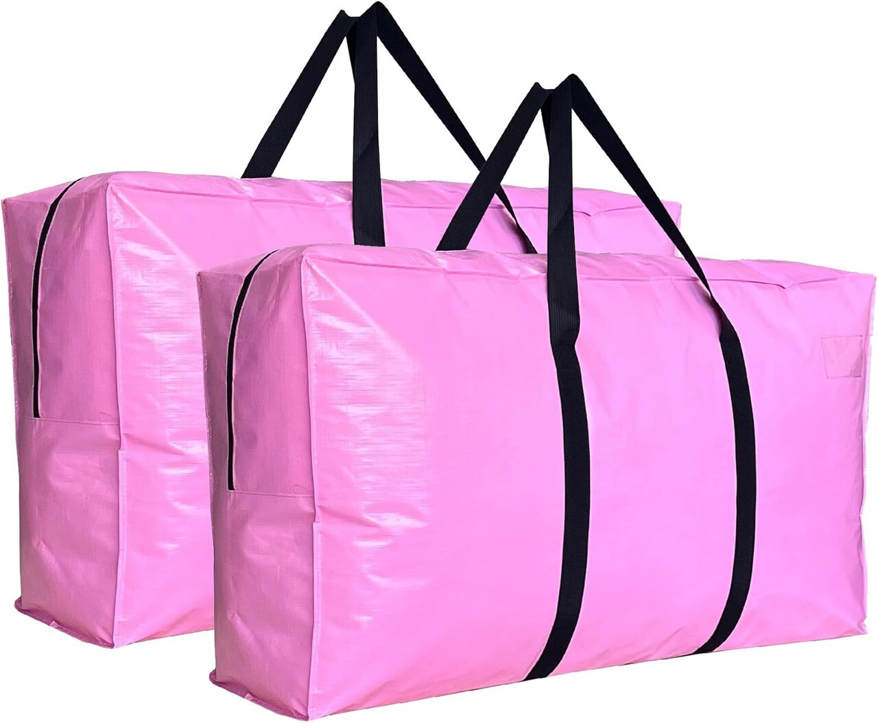 48 Gallon Extra Large Storage Bags Bins, Pink Jumbo Moving Storage Bags, Waterproof Foldable Big XL Duffle Bag for Travel, Christmas Tree Storage Bag, 38x23x11inch - 2PACK